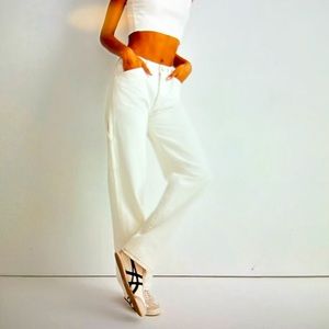 Low slung straight carpenter jeans, vintage canvas, size 30. NWT, never worn!